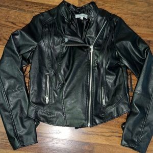 Charlotte Russe Fringe Leather Jacket